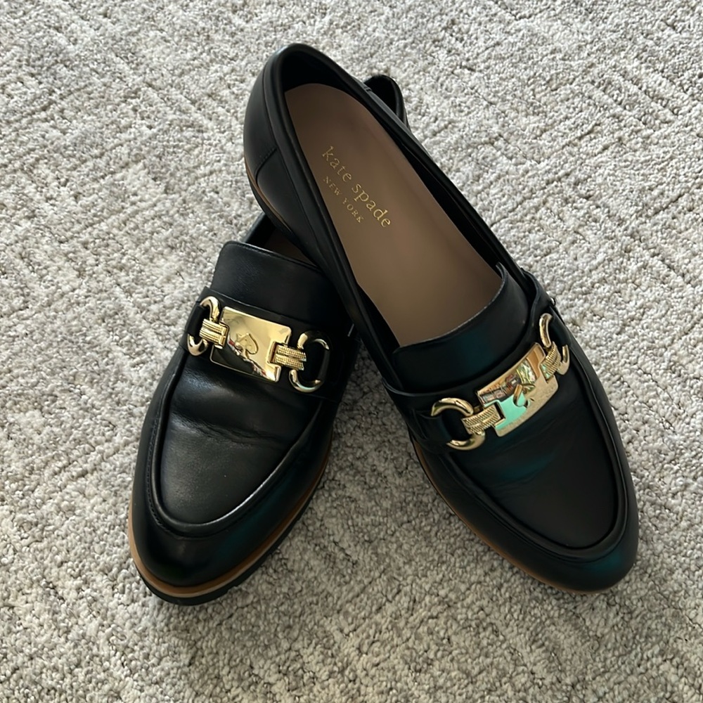 Kate Spade New York; Kolby black leather women’s loafers
